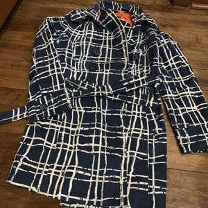 Merona Blue and White Trench